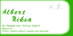albert miksa business card